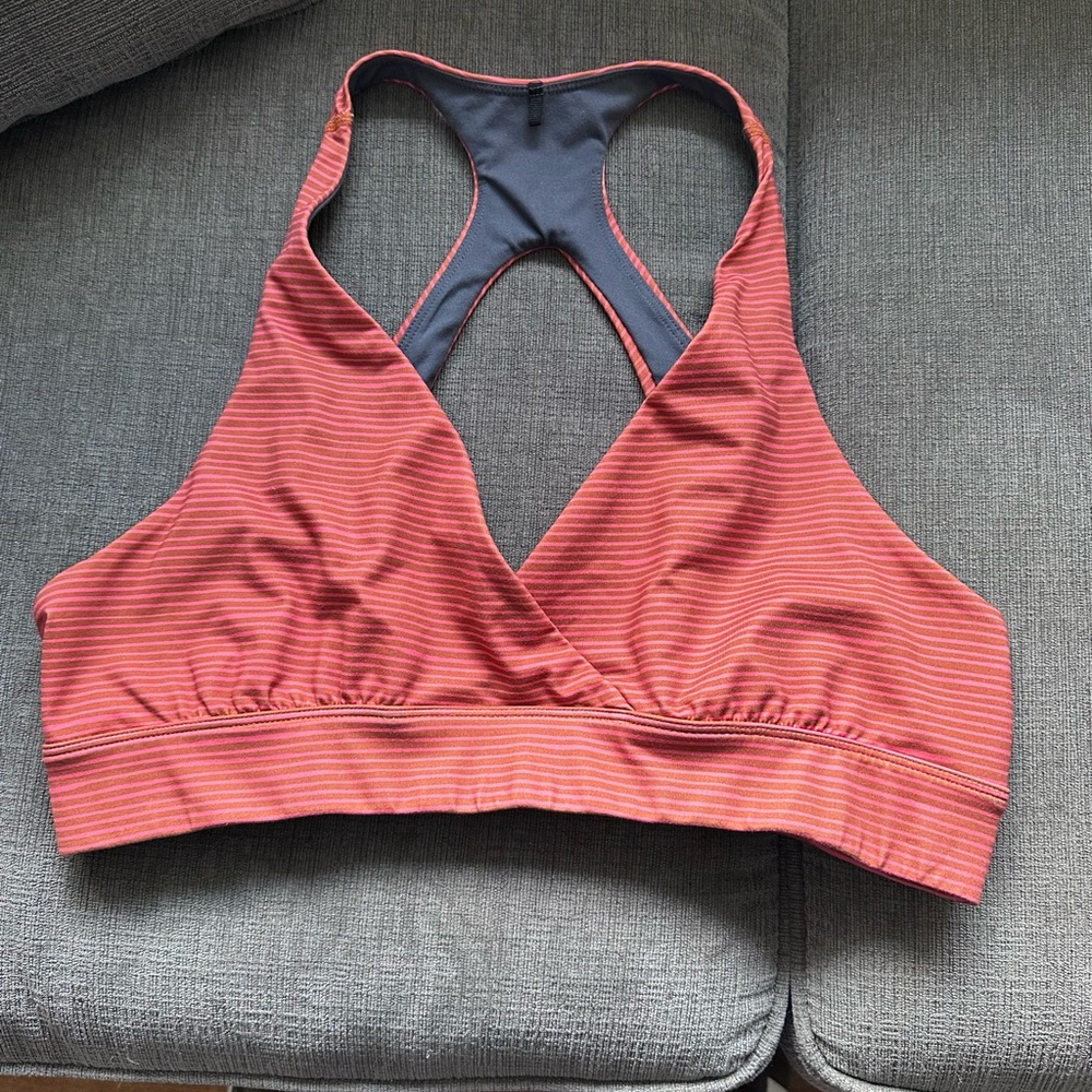 Prana athletics top/swim top. Size Large. Guc. Coral/gray